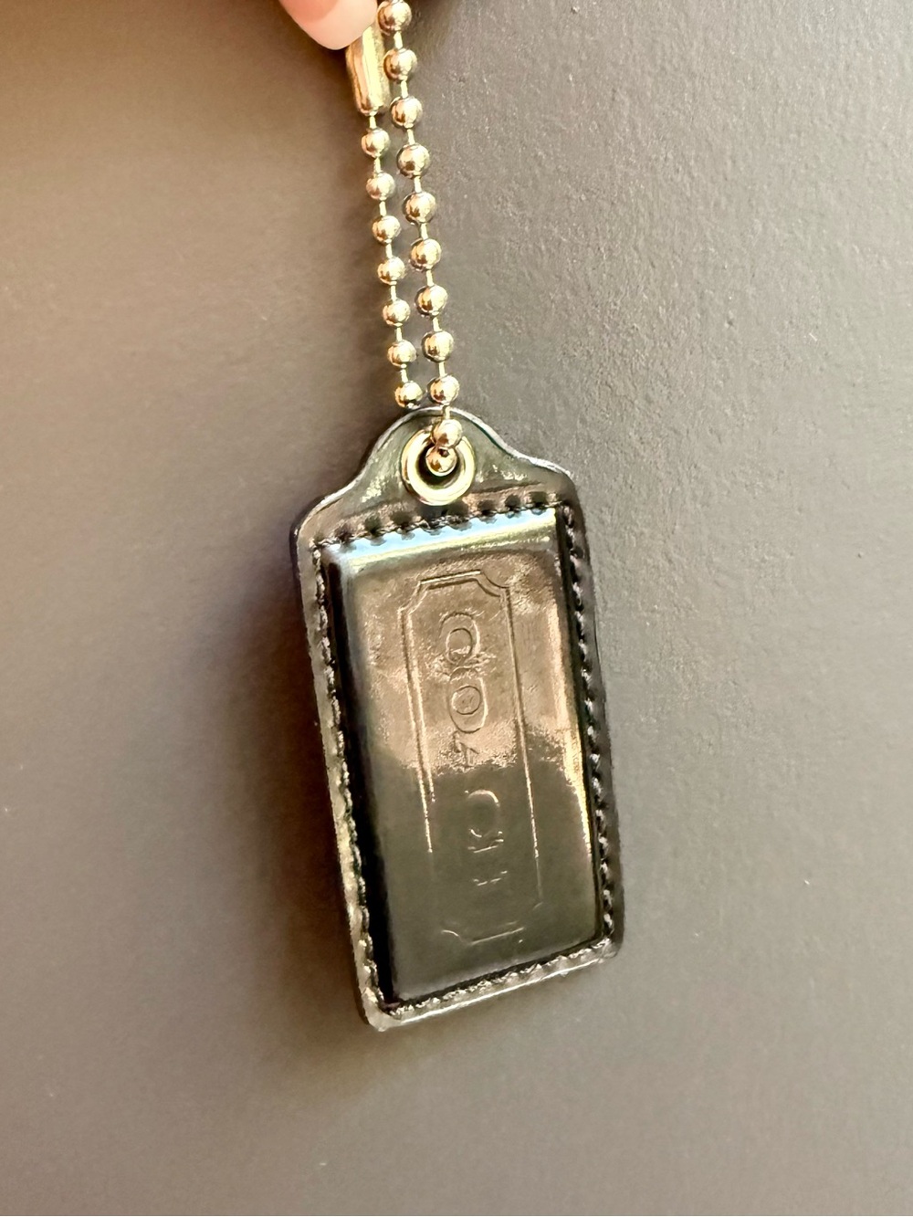Coach Black Patent Leather with silver hardware Hang Tag
